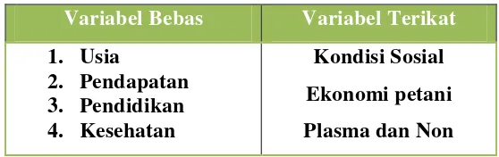  Tabel 3.1 Variabel Bebas dan Variabel Terikat 