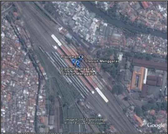 Gambar 16 :   Peta dan Foto Udara Eksisting Stasiun Manggarai 