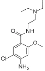 Gambar 2.1. Struktur kimia metoklopramida hidroklorida 