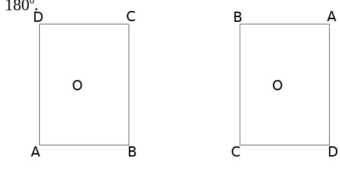 Gambar 7: Persegi panjang ABCD diputar setengah putaranmenghasilkan persegi panjang CDAB.