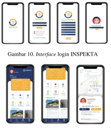 Gambar 10. Interface login INSPEKTA E.  INSPEKTA Apps