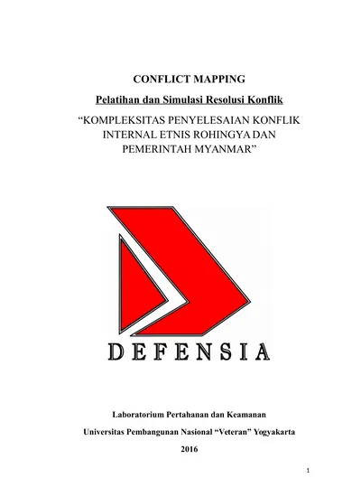 CONFLICT MAPPING Pelatihan Dan Simulasi Resolusi Konflik KOMPLEKSITAS ...