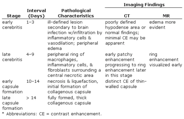 Tabel : Histopatologi &amp; Pencitraan dengan CT Scan dan MRI 