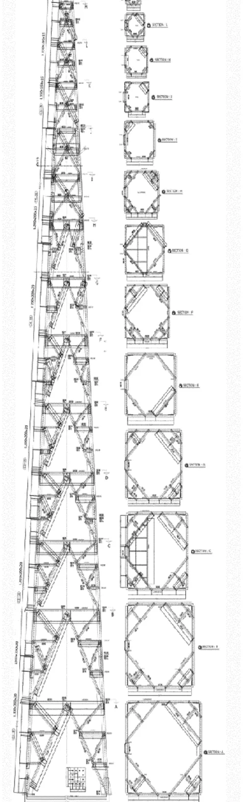 Tabel 3. Beban pada Pondasi Menara  Hasil rancangan  menara  yang  telah  dibuat  di- di-tunjukkan pada Gambar 7 berikut, 