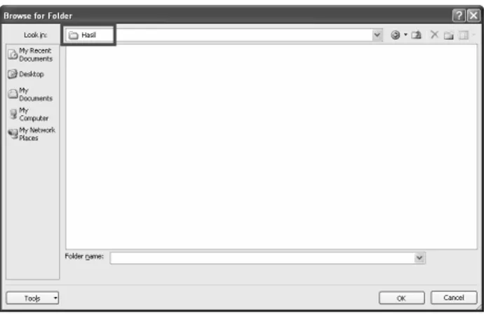 Gambar 5.15 Kotak dialog Browse for Folder. 