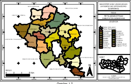Gambar 1.2 Peta Administrasi Kabupaten Semarang 