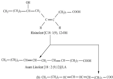 Gambar 1. Reaksi dehidrasi Risinoleat