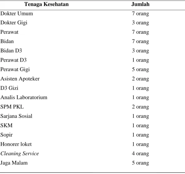 Tabel 2.3 Jumlah Tenaga Kerja di Puskesmas II Denpasar Barat Tahun 2010 