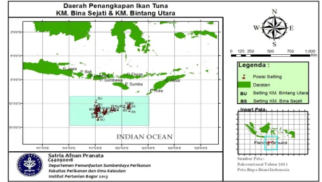 Gambar 1 Daerah penangkapan ikan tuna (fishing ground)