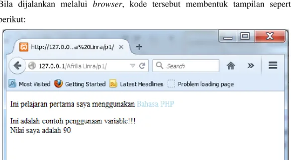 Gambar 2.3 Tampilan PHP Sederhana Pada Browser 