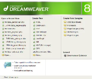 Gambar 2.5 Tampilan Ruang Kerja Macromedia Dreamweaver 