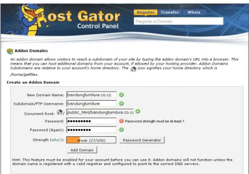 Gambar 5.5 Daftar Domain di cPanel hosting Host Gator 