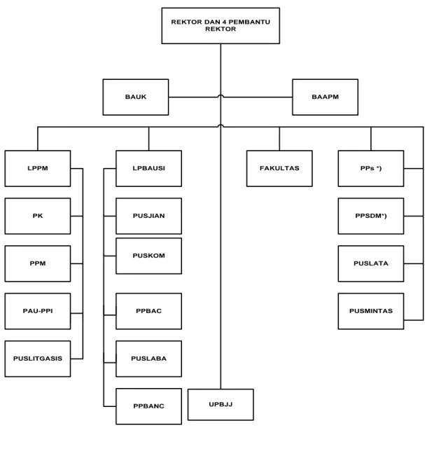 Gambar 4 Bagan struktur organisasi UT 