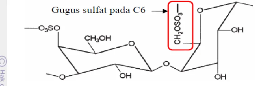 Gambar 2. Struktur Kimia Mu Karagenan (Bubnis 2000 ) 