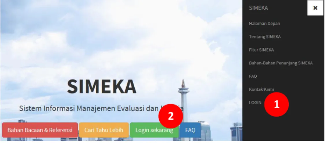 GAMBAR 3 Menu Halaman Beranda SIMEKA 