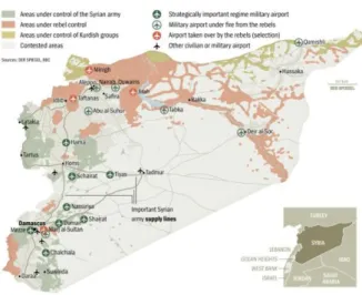 Gambar 1.2. Peta Konflik Suriah Berdasarkan Wilayah  Syria: Mapping the Conflict 