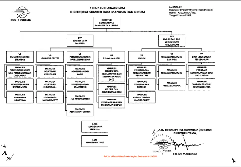 Gambar 3. 2 Struktur Organisasi Sumber Daya Manusia dan Umum 