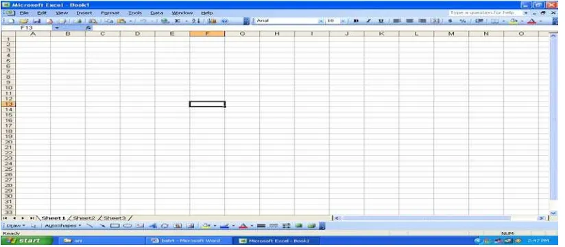 Gambar 5.1 Tampilan layar Microsoft Excel 