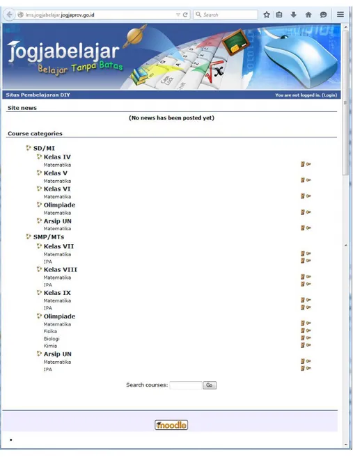 Gambar 1.4. Tampilan homepage LMS Jogjabelajar 
