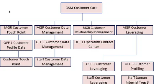 Gambar 1.4 : Struktur Organisasi Customer Care  Sumber : Data Internal Perusahaan 