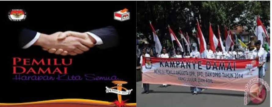 Gambar  7.3. Pemilu dan Kampanye damai perwujudan Sistem politik Indonesia yang sehat berdasarkan demokrasi Pancasila