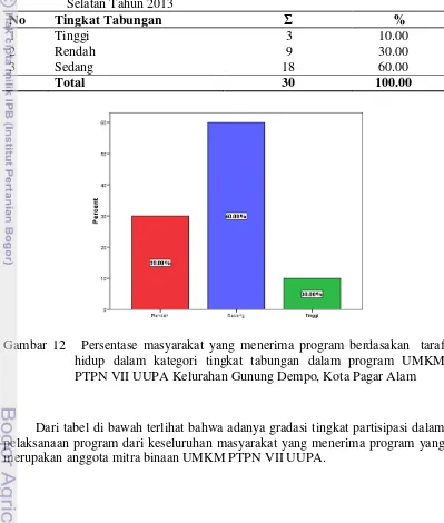 Tabel 17  Jumlah dan persentase peserta program UMKM berdasarkan tingkat 