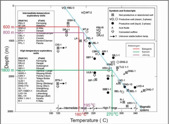 Gambar 18. Kurva kedalaman terhadap temperatur bawah pemukaan (Hochstein  dan Sudarman, 2008) 