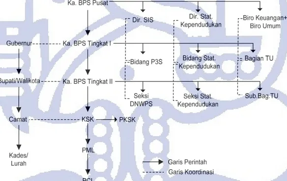 Gambar III.1.  Bagan Struktur Organisasi Kegiatan Sensus Penduduk 2000  