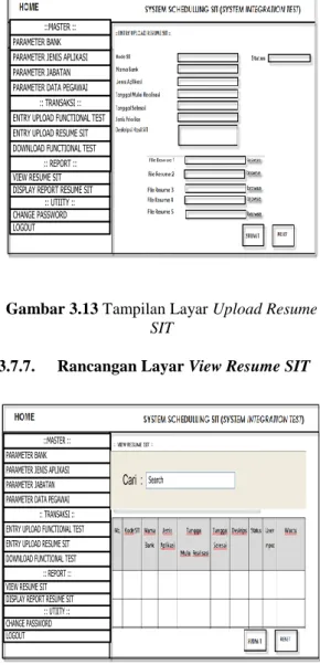 Gambar 3.12 Tampilan Layar Entry Upload  Functional Test 