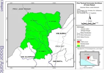 Gambar 9 Peta kesesuaian sertifikasi hutan rakyat pada lokasi unit manajemen  