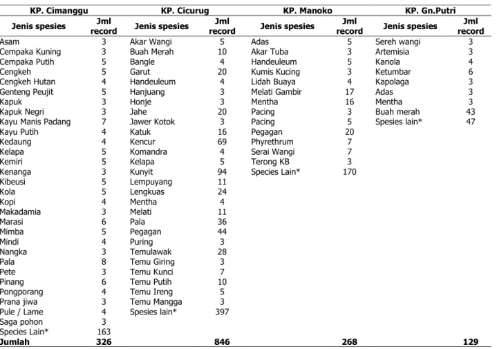 Table 2.  List of germplasm collection of medicinal and aromatic crops in the conservation site of Balittro research  stations in 2009 