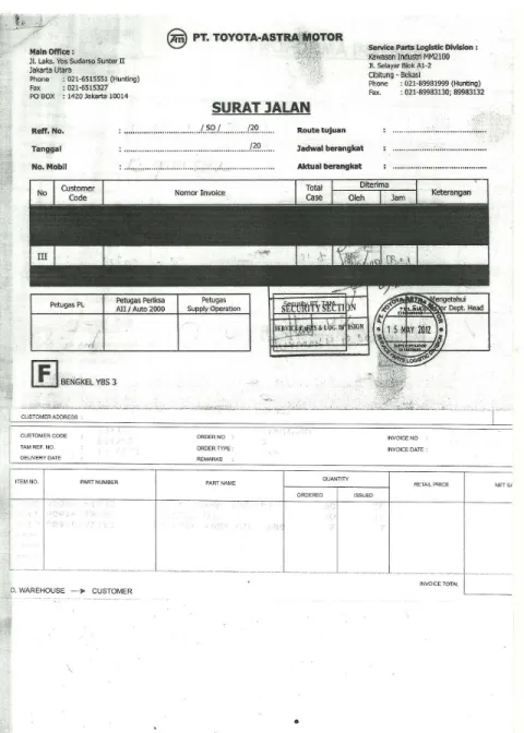 Gambar 8 Surat Jalan 