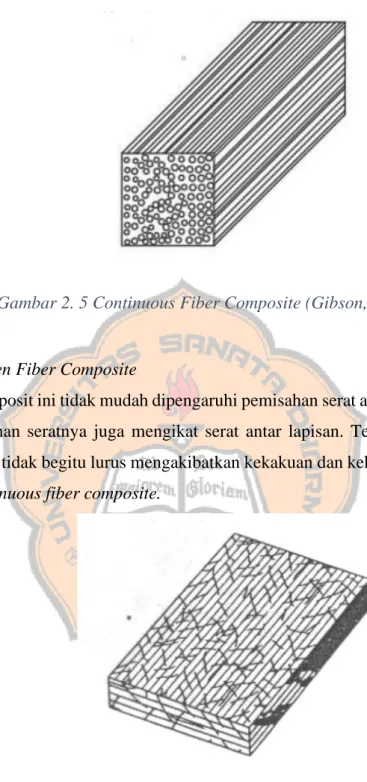 Gambar 2. 5 Continuous Fiber Composite (Gibson, 1994) 