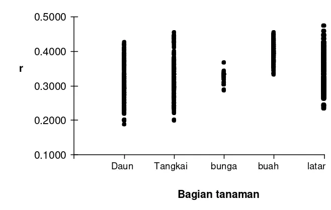 Tabel 8 Hasil perhitungan statistik pada data indeks g tanaman jeruk lemon  