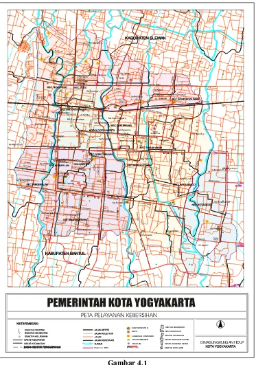 Gambar 4.1 Peta Pelayanan Sistem Persampahan di Kota Yogyakarta 