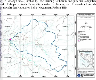 Gambar 4 Lokasi Penelitian DAS Krueng Seulimum – Kabupaten Aceh Besar 