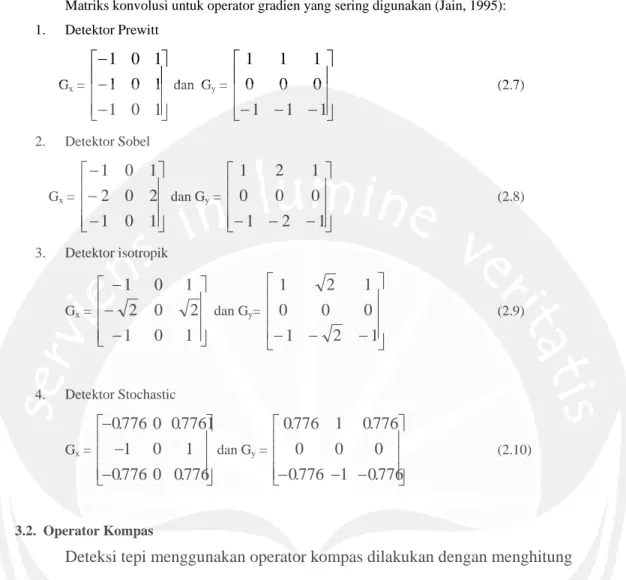 Gambar 2.2. Diagram Blok Deteksi Tepi Dengan Operator Kompas. 