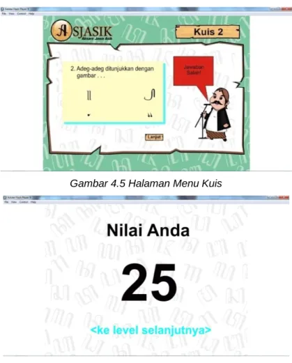 Gambar 4.5 Halaman Menu Kuis 