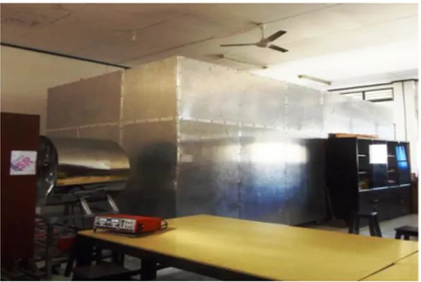 Gambar  1.  Ruang  pengujian  elektromagnetik  baru,  berdimensi  6  m  x  3  m  x  3m,  bertempat  di  Lab