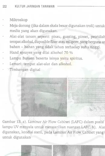Gambar 13. a). Laminar Air Flow Cabinet (I.AFC) dalam posisi tertutup dan 
