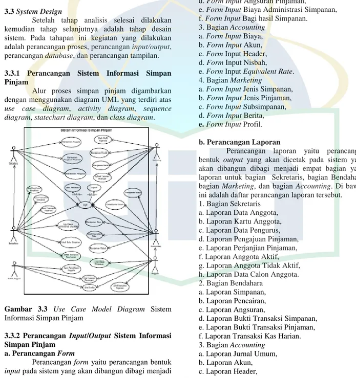 Gambar  3.3  Use  Case  Model  Diagram  Sistem  Informasi Simpan Pinjam 