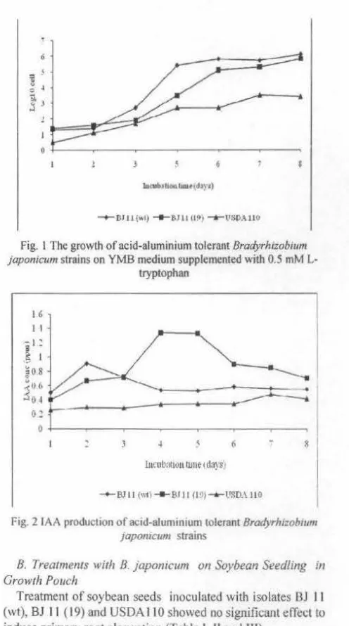Fig. I The growth ofaeid-alwninium tolerant Bradyrhizob111m 