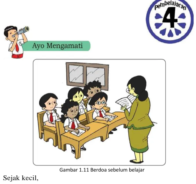 Gambar 1.11 Berdoa sebelum belajar 