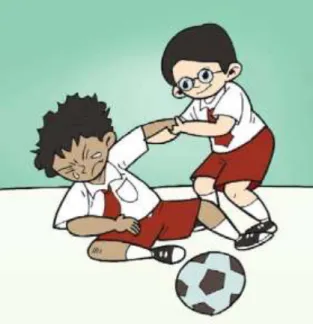 Gambar 2.5: Menolong teman 