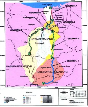 Gambar 3. Peta Segmen Sungai GarangGambar 3. Peta Segmen Sungai Garang 