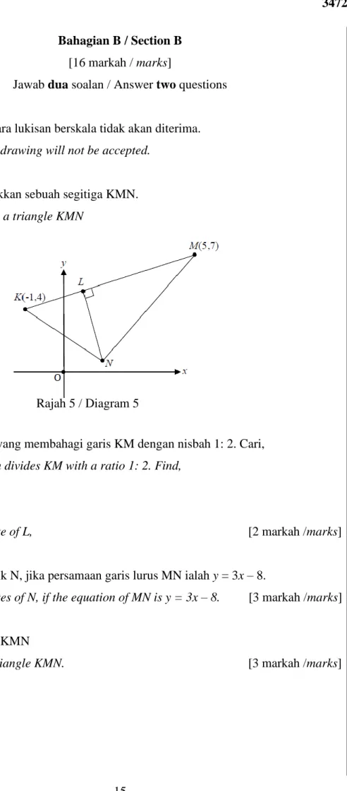 Diagram 5 shows a triangle KMN 