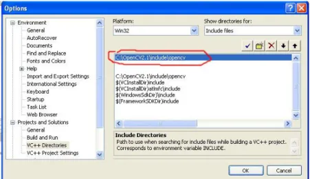 Gambar 2.8.4 kotak dialog option selected folder include 