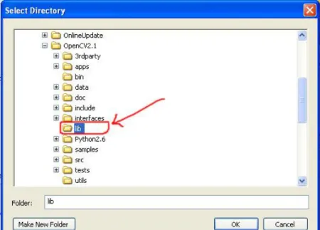 Gambar 2.8.7 kotak dialog option Selected Folder lib 