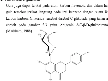 Gambar 2.3 Apigenin 8-C-β-D-glukopiranosida