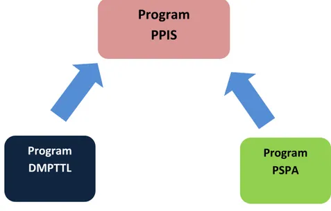 Gambar 3-3  Hubungan antara program teknis (PPIS) dengan program generik (DMPTTL dan  PSPA) 